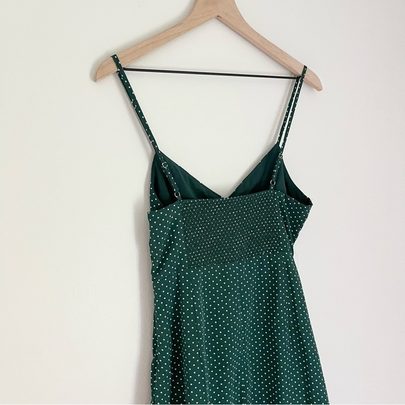 NWT Urban Outfitters Women's Polka Dot Cinched Mini Dress Green Size Medium - Picture 4 of 10